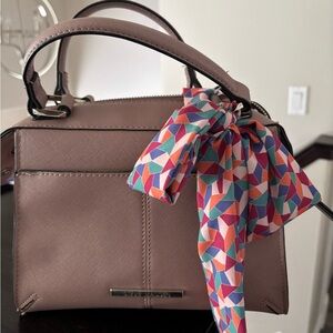 Steve Madden Mauve Satchel with Geometric Scarf